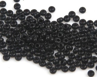 Perles Rocailles 1,5 mm Noir Opaque 15/0 Perles de verre 20g / 100g Rocailles, Perles de rocaille en verre Bijoux Artisanat Perles de poney mates