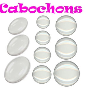 Glas Cabochon Rund / Oval Klar Transparent für Fassung Anhänger und Armband 10/12/14/16/18/20/25/30 mm Wahlen Schmuck Basteln DIY Bild 1