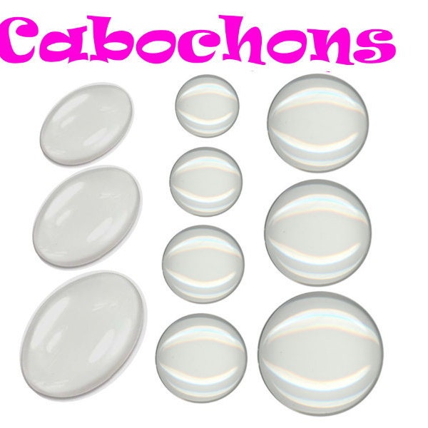 Glass Cabochon Round/Oval Clear Transparent for Setting Pendant and Bracelet 10/12/14/16/18/20/25/30 mm Choices Jewelry Crafts DIY