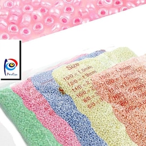 Perle Rocailles perle di vetro 20g-100g 2 mm Selezione colore Ceylon Rocailles, creazione di gioielli Perline di vetro