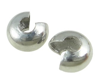 Perles à sertir 3/4/5mm, perles de stratification en argent ancien, embouts de protection à sertir, bijoux artisanaux, bricolage