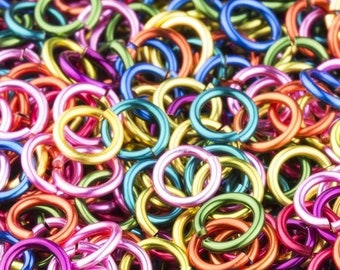 Aluminum Colorful 6/8/10 mm Split Rings Binding Rings Jump Rings Eyelet Connector Screw Eye Metal Open Rings