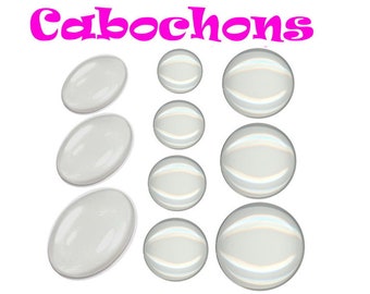 Glass Cabochon Round/Oval Clear Transparent for Setting Pendant and Bracelet 10/12/14/16/18/20/25/30 mm Choices Jewelry Crafts DIY