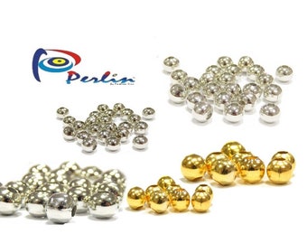 Metal beads round intermediate parts jewelry spacer gold silver 2/3/4/5/6/8 mm choices jewelry beads