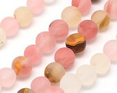 Tigerskin Cherry Quartz Glass Beads Semi Precious Stone Matted Frosted Round 4mm 6mm 8mm 10mm Set Loose Gemstone Jewelry Design Beaded Necklace