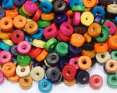 250pc wooden beads for threading 8 mm colorful rondell ring for crafting spacer beads intermediate beads wooden ring