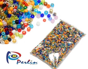 400+//- 6//0 28g or 1 oz bag Size 6 Mixed Colors Glass Seed Beads
