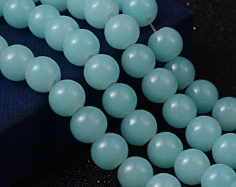 Jade Beads Blue Round Semi Precious Gem Stone Design 6mm 8mm 10mm Choices