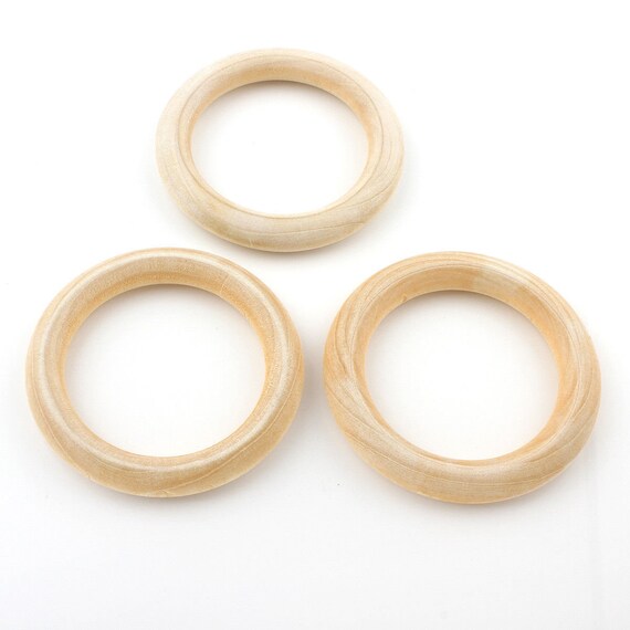 10 Holzperlen Perlen Schnullerketten Natur Basteln Ø 25mm Loch 5,4mm weiß rund
