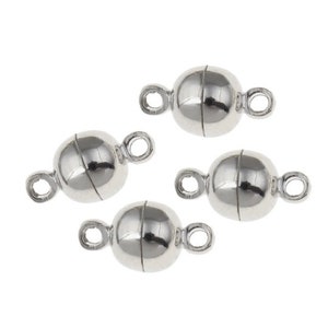 Fermoir magnétique rond en acier inoxydable 304, 8/10/12mm, fermoir à chaîne, connecteur boule, fermoir magnétique pour accessoires de bijouterie