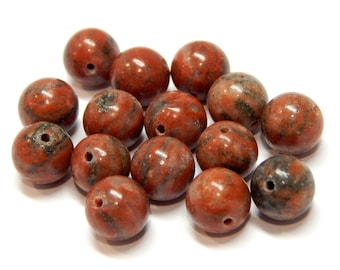 Sasem Red Jasper 4/6/8/mm Round Natural Gemstone Beads Jasper Gemstone for Necklace Bracelet Jewelry Beads