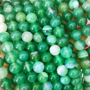Achat perlen Poliert Rund Natur Edelsteine Schmucksteine 4/6/8 mm Wählen Größe Kugeln Schmuckperlen Farbauswahl Grün
