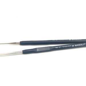 YABALI Crochet Hooks Stainless Steel with Golden Tip Crochet Hook Handle 0.55 mm No.21 image 2