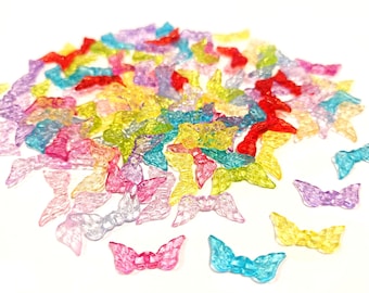 100 perles acryliques ailes 20 mm x 8 mm bijoux colorés ailes d'ange ange gardien plastique