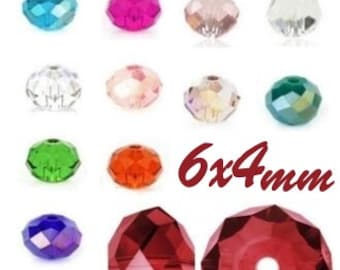 Czech Crystal Beads Rondelle 6 x 4 mm 25pcs Glass Beads Jewelry Choose