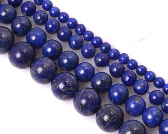 Perles de pierres précieuses Lapis Lazuli naturel Ensemble Pierres naturelles 4 mm 6 mm 8 mm 10 mm Boule Pierres précieuses bleues Lapis Lazuli Bijoux Perles Pierre précieuse