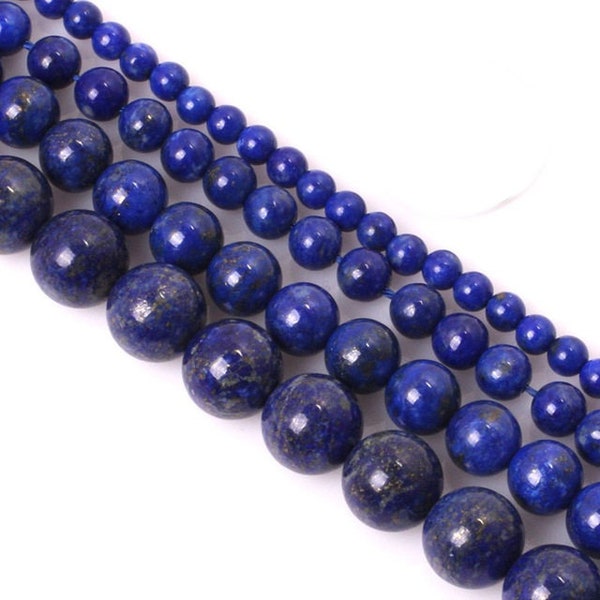 Edelstein Perlen Natur Lapis Lazuli Set Natursteine 4mm 6mm 8mm 10mm Kugel Blau Edelsteine Lapislazuli Schmuckperlen Schmuckstein