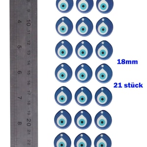 21stk Nazar Boncugu Boncuk 3D Sticker Aufkleber Reliefsticker 18mm Blaues Auge, Evil Eye, Gastgeschenke Dekoration Amulett Babyparty