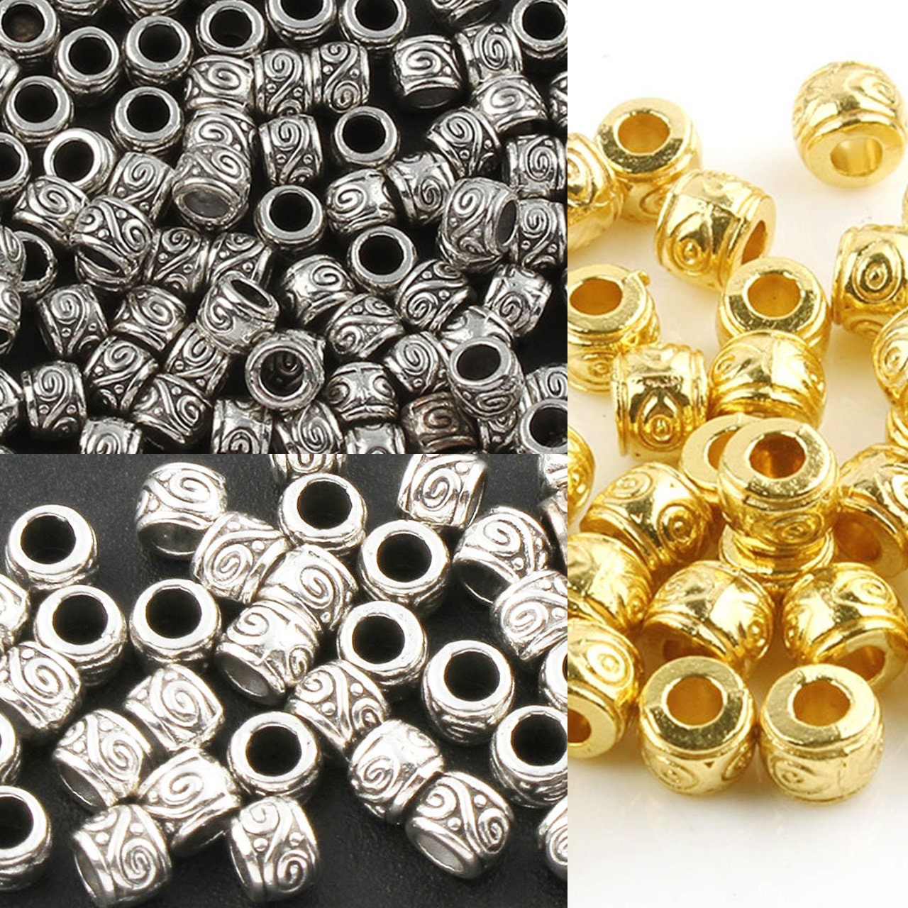 150pcs Metal Pearl Spacer Seed Beads 2.5/3mm Round Silver Tone
