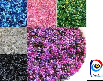 Rocailles Glasperlen Mehrfarbig und Größe 2/3/4 mm Gemischt 100g / 500g Wahlen Schmuck Bastelperlen Textilperlen Seed Beads