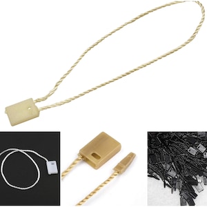 Lot de 200 étiquettes suspendues en nylon de 17 cm avec fermeture à pression, étiquettes autocollantes et pendentifs