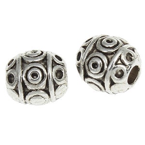 15 metal beads balls spacers 7 mm silver plated