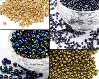 Rocailles Perlen Glasperlen 4mm 20g/100g Roccailles, Glass Seed Beads 6/0 Metallic Pony Perlen Klar Mini Rund Perlen