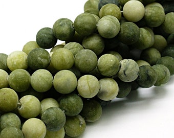 Natural Gemstone Beads Taiwan Jade Matt Frosted Round 4 mm 6 mm 8 mm 10 mm Green Set Loose Gemstone Jewelry Beads Pearl Necklace