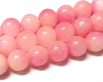 Perles d'Agate 6mm Boule Rose 18pcs Pierre Précieuse Pierre Agate Naturelle Pierre Précieuse pour Collier Bracelet