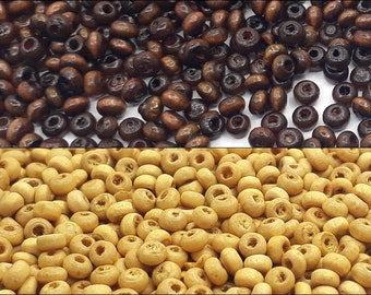 900 Natur Holzperlen 3,5x2 mm Donut Rondell Farblos / Braun Wahlen Mini holz Spacer perlen Schmuck Basteln Wood Beads Perle