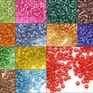 Perline Rocailles argentate 2 mm 11/0 Rosso - Bianco - Verde - Blu - Rosa - Marrone 20g / 100g Perline di vetro Rocailles, perline di vetro