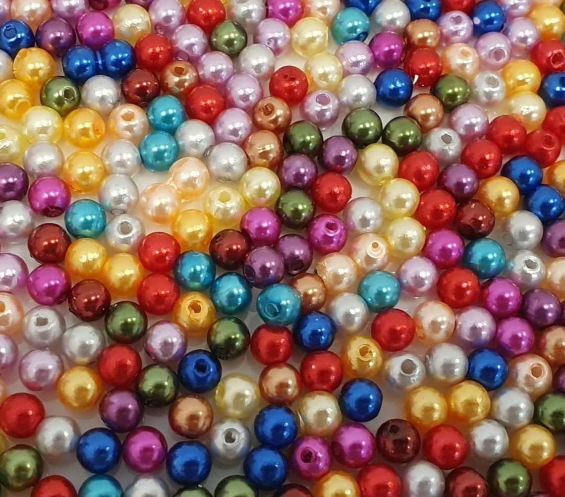 500 Wax Beads 8mm Acrylic Beads Colorful Plastic Jewelry Deco Etsy