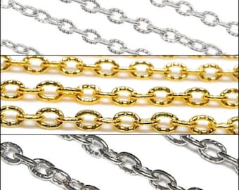 300 cm 4 mm chaîne à maillons chaîne à maillons chaîne en métal chaîne de bijoux vendue au mètre pour la fabrication de bijoux colliers bracelet bricolage artisanat