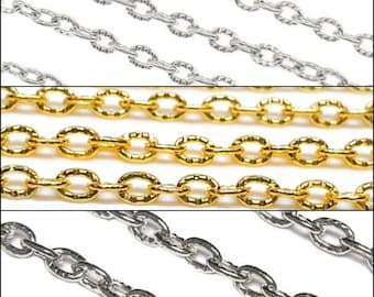 300 cm 4mm Gliederkette Link Kette Metallkette Schmuckkette Meterware zur Schmuckherstellung von Halsketten Armband DIY Basteln