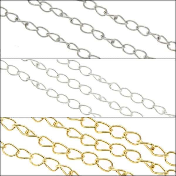 300 cm Metallkette 5mm Gliederkette Link Kette Schmuckkette Meterware zur Schmuckherstellung von Halsketten Armband DIY Basteln