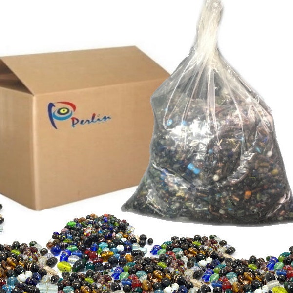 10 kg de perles de verre indiennes en gros, mélange de formes, 6 mm à 24 mm, perles de bijoux colorées au chalumeau, lot mixte de fabrication de bijoux