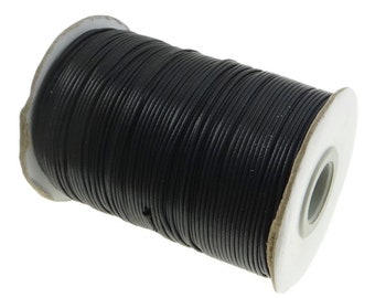 Cotton Cord Waxed Black 1.5 mm, 180 meters, Wax Jewelry Thread Crafts Korea Product 1 A Quality