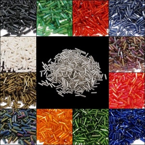 Set di perline a spillo da 300 g, set di 15 colori, Rocailles, tubi di vetro da 6 x 2 mm, perline, gioielli, artigianato, perline tessili (confezione da 20 g x 15)