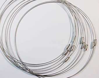 10stk Edelstahl Schmuckdraht Memory Wire Draht 54cm Silber Grau Halskette Schmuckteile