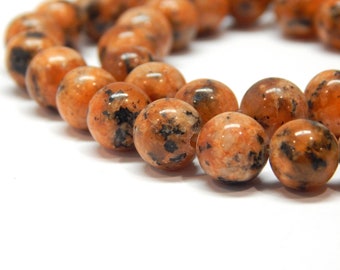 45pcs Orange Jasper 8 mm ball beads strand 39 cm natural gemstone pearl necklace Jasper gemstone for necklace bracelet jewelry beads