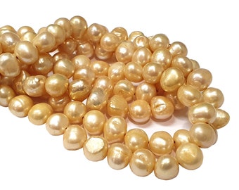 Freshwater pearls cultured pearls 9~8 mm cream beige 23 pieces rice grain natural baroque gemstone pearls shell pearls gemstone pearl for threading