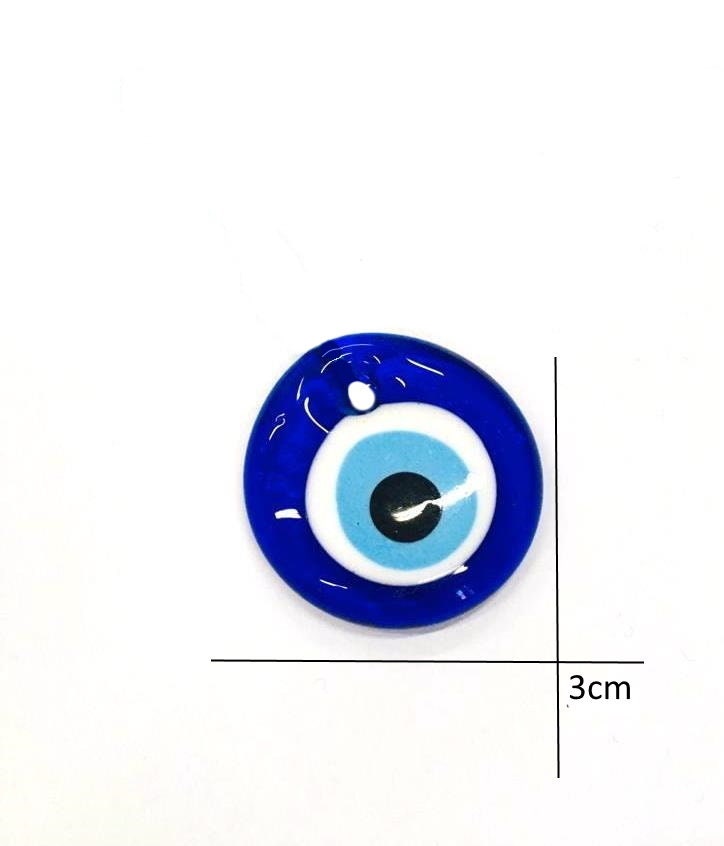 3 x 4cm Nazar Boncuk Glasperlen Anhänger Deko Amulett Evil Eye Blau Au –  Gunes24