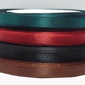 80m Satinband 6mm Dekoband Rot Geschenkband Grün Doppelsatinband Braun Schleifenband Set Schmuckband Schmuckherstellung Basteln Nähen