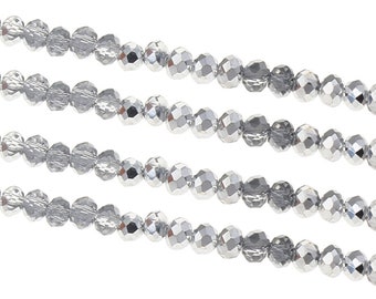 40stk Glasperlen Tschechische Kristall Perlen 3mm Silber Pulver Luxus Crystal Perlen