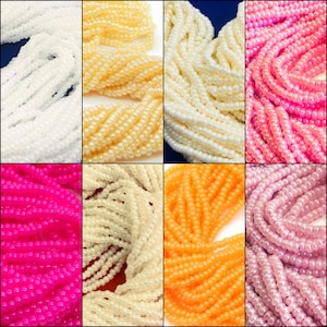 Perle di vetro 4500 pezzi rocailles 2 mm incastonati su vetro diversi fili Preciosa Ornela 11/0 Ceylon