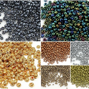 6500 pezzi di perline di vetro 2 mm set di colori metallici opachi, 11/0, perline pony, mini perline per bambini, perline, selezione colore