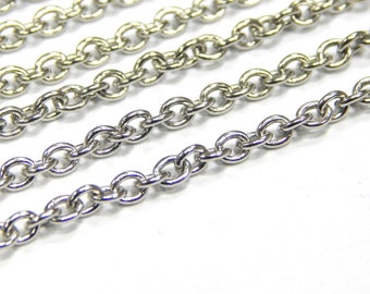 100 cm stainless steel 3 mm silver link chain metal chain jewelry sold by the meter for jewelry making necklaces bracelet DIY crafts