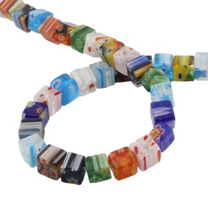 Perle millefiori a pallina da 6/8 mm Scegli perle di vetro Mix colorato Perle fatte a mano Collana di perle Perle per gioielli Perle artigianali