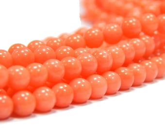 20 Natürliche Orange Koralle Perlen Kugel 5mm Edelstein Halbedelstein Schmuckstein