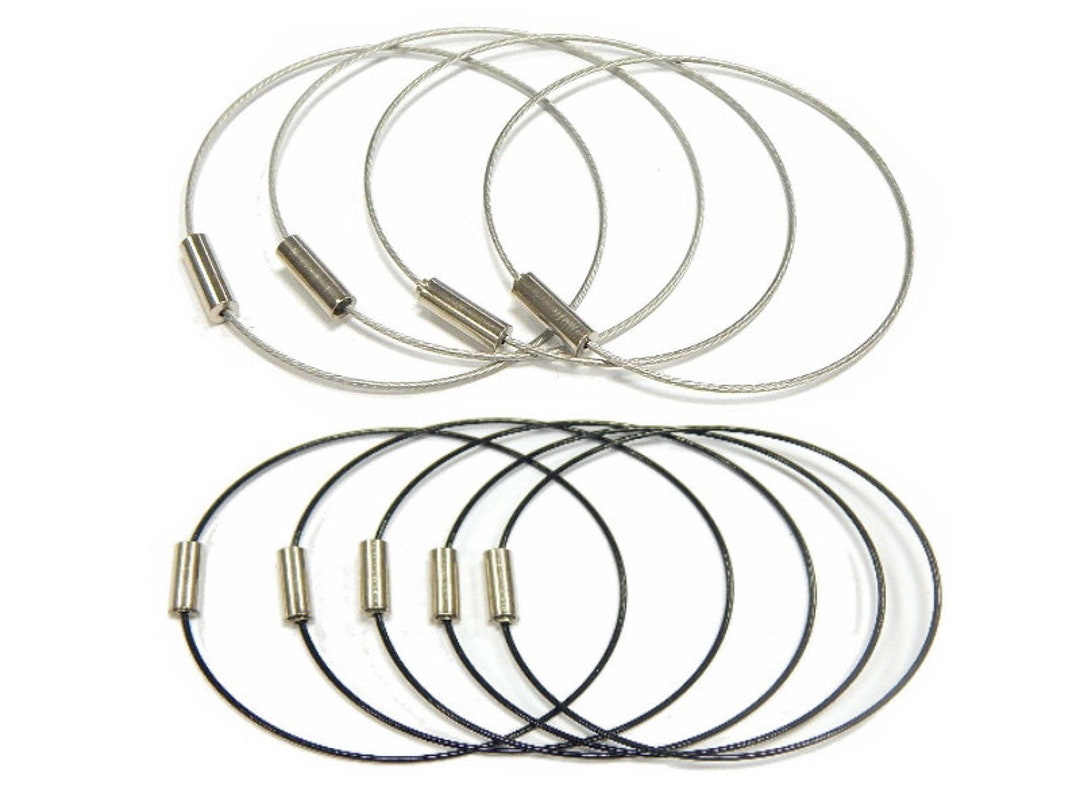 Memory Wire Window 10 Stainless Steel Memory Wire Wire 54cm Black/grey Necklace Jewelry ...